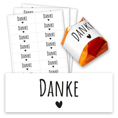 60er aufkleber set - aufkleber-set, danke